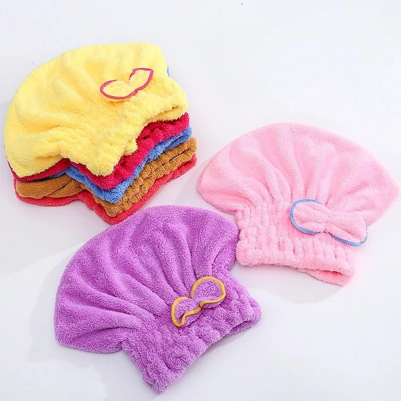 microfiber quick dry hair towel wrap fast absorbent hair drying turban soft lightweight bath hair towel for women Aalaa Shop
