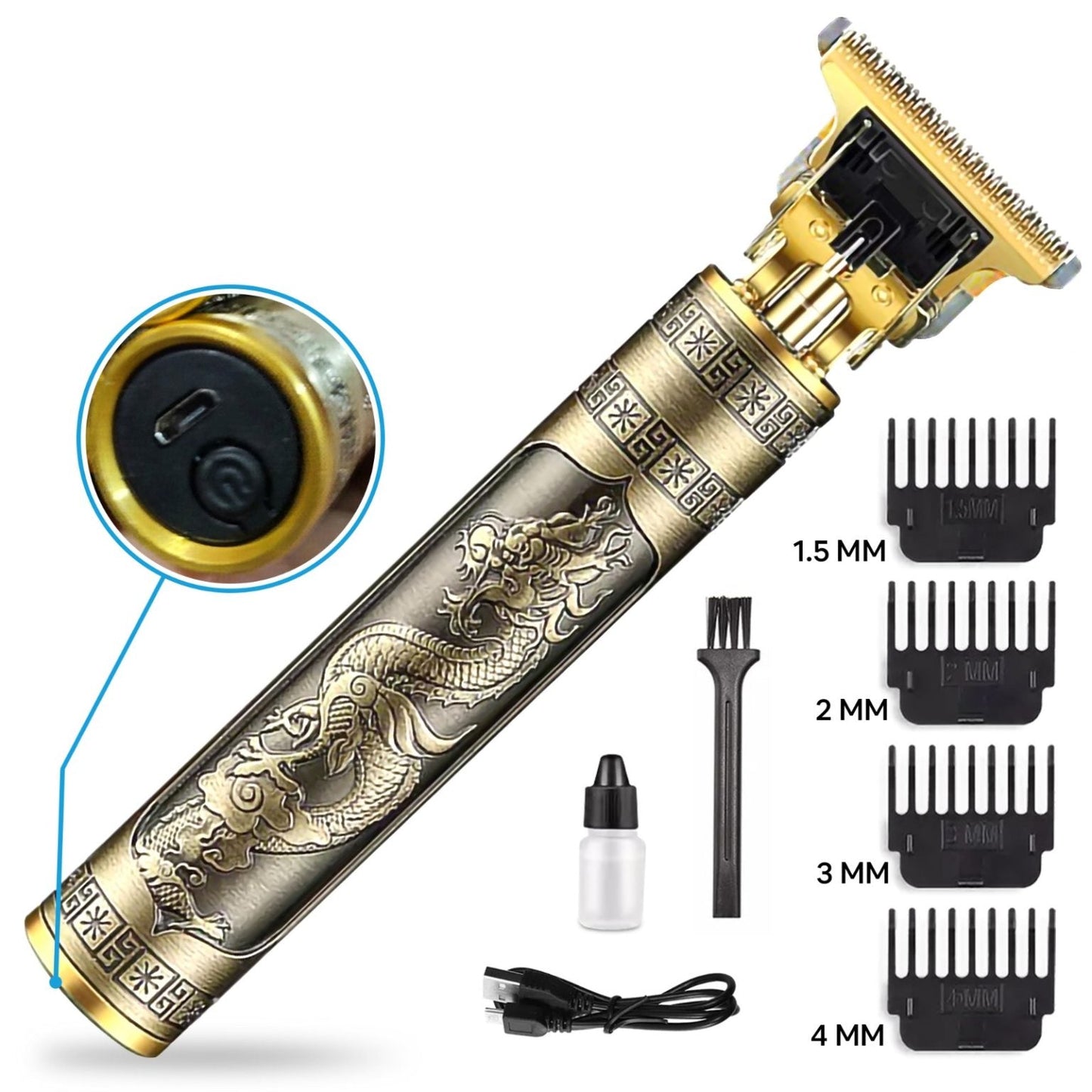 t9 dragon style hair trimmer usb rechargeable beard clipper professional hair cutting machine cordless grooming tool Aalaa Shop