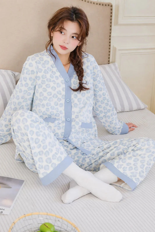 cheetah print button night suit women pajama set soft comfortable sleepwear ladies loungewear two piece printed nightwear Gharsaman