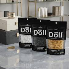 Doll Premium Hard Wax Beans 300g – Hair Removal Wax for Face & Body (White & Honey)