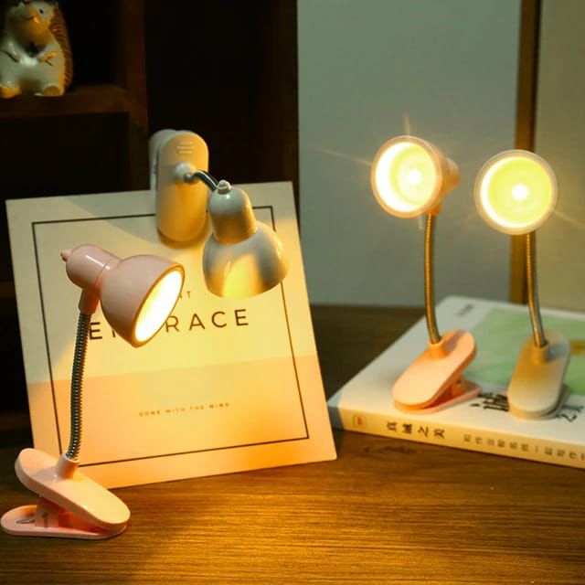 Clip on LED book reading lamp eye protection flexible portable light for study desk night reading Aalaa Shop